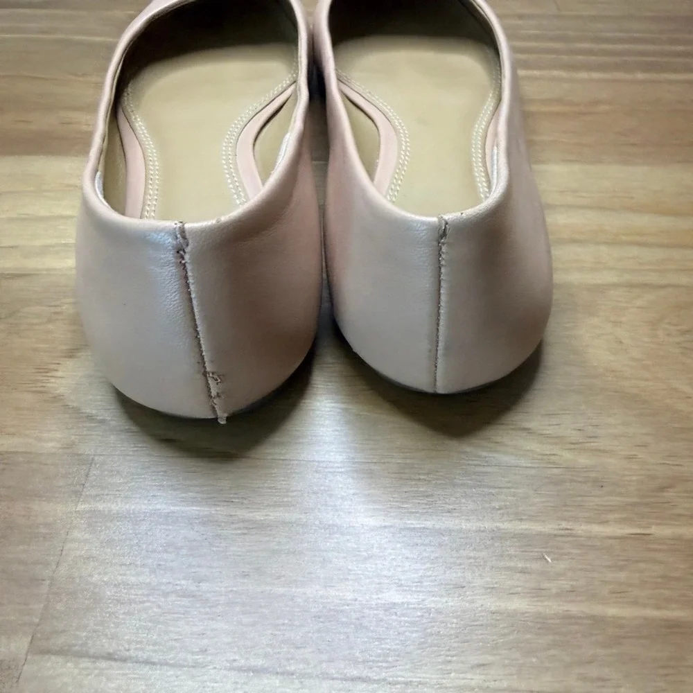 Tory Burch Melinda Multi Logo Ballet Flats Size 5 Makeup Nude Pink Leather
